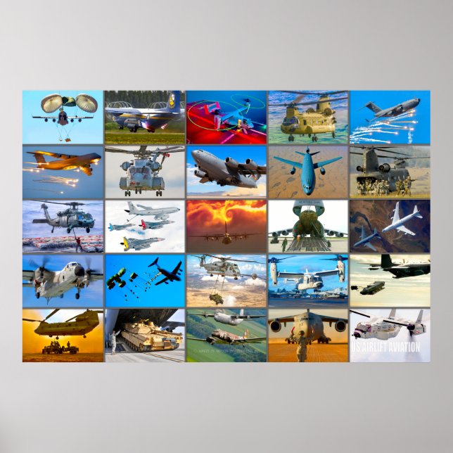 US AIRLIFT AVIATION "MONTAGE" POSTER (Framsidan)