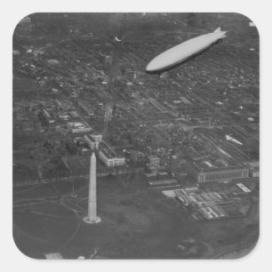 US Airship 'USS Los Angeles' ZR3 som flyger över Fyrkantigt Klistermärke