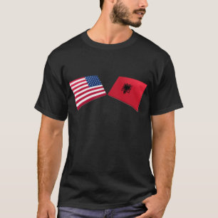 Us- & Albanien flaggor T-shirt