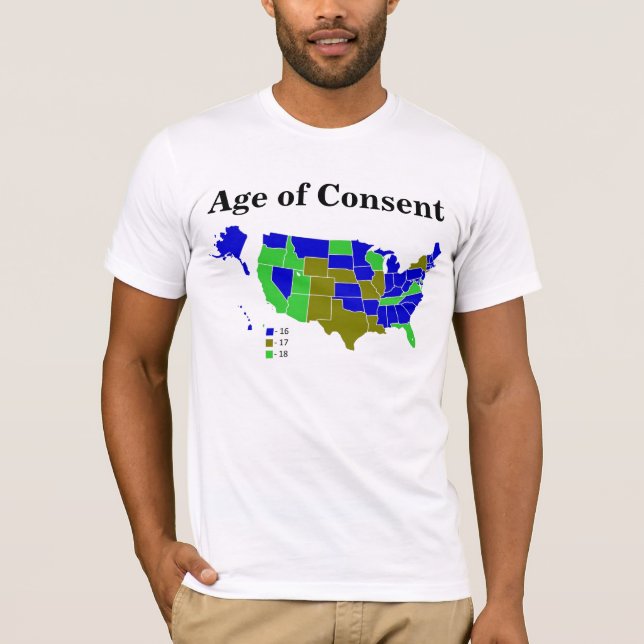 US - Ålder av samtyckekartan! Tee Shirt (Framsida)