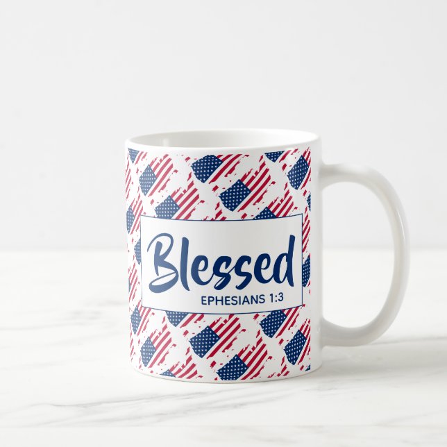 US AMERICA Blsed Ephesian Christian Scripture Kaffemugg (Höger)