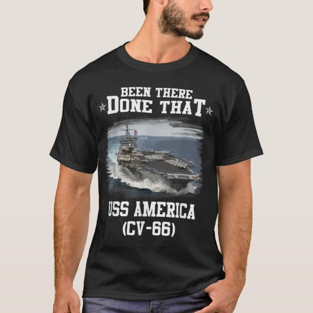 US America CV-66 Aircaft Carrier Veterans Day Tjoc T Shirt (Framsida)