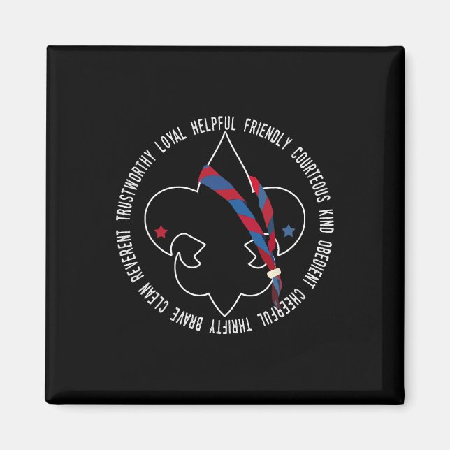 Us America Flag Scouting Law For Kids  Magnet (Framsidan)