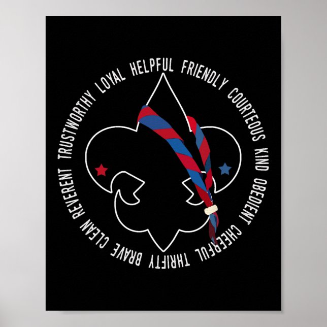 US America Flagga Scouting Law För barn Poster (Framsidan)