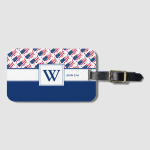 US AMERICA Monogram Christian Scripture Luggage Bagagebricka