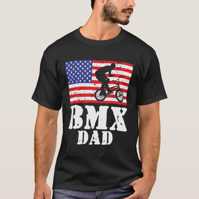 US American Distress Flagga Bmx Pappa Manar ger fö T Shirt (Framsida)
