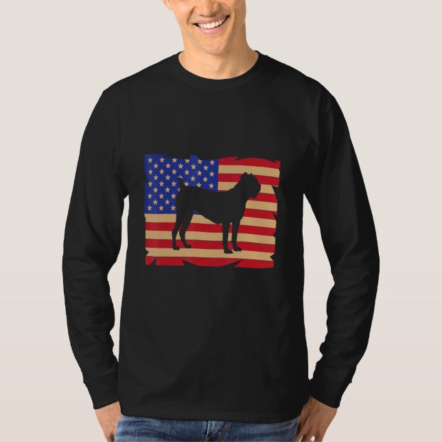 US American Flag Cane Corso Dog Italian Mastiff T Shirt (Framsida)