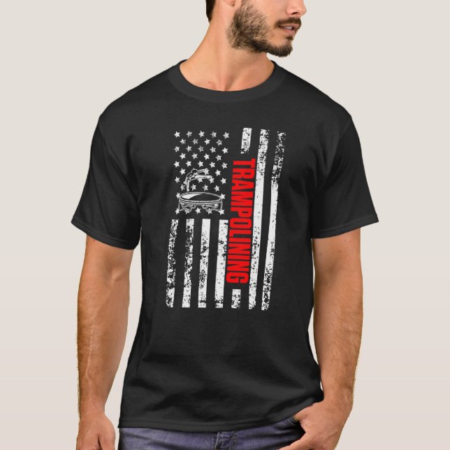 US American Flag Gymnastics Sports Patriotic Tramp T Shirt (Framsida)