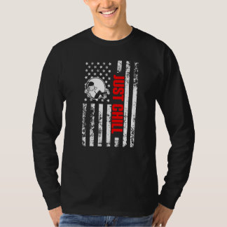 US American Flag Pajamas Patriotic Just Chill Prem T Shirt
