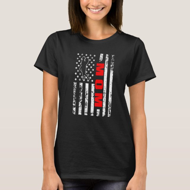 US American Flag Parents Patriotic Mom Premium T Shirt (Framsida)