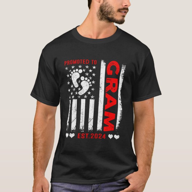 Us American Flag Promoted To Gram 2024 Mother'S Da T Shirt (Framsida)