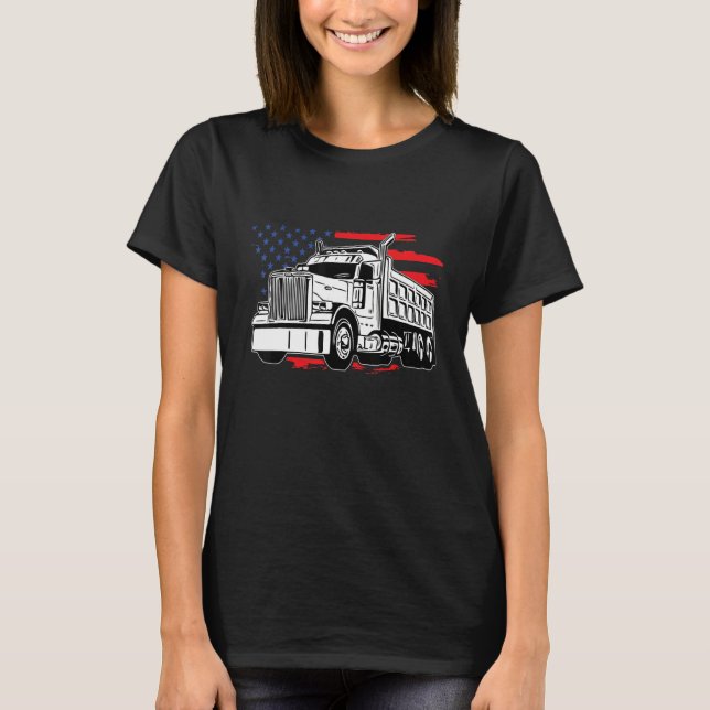 US American Flag Semi Truck Driver TEE American Fl (Framsida)