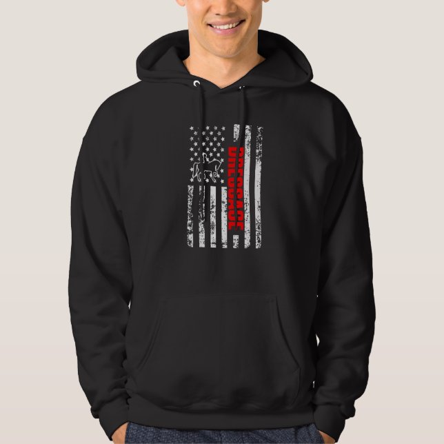 US American Flag Sports Patriotic Dressage Premium Hoodie (Framsida)