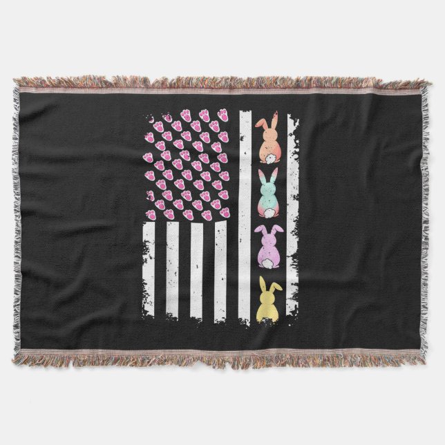 US American Flag with Bunny for Easter Day Filt (Framsidan)