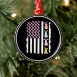 US American Flag with Bunny for Easter Day Julgransprydnad Metall<br><div class="desc">US American Flag with Bunny for Easter Day</div>