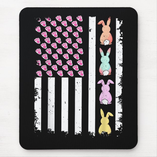 US American Flag with Bunny for Easter Day Musmatta (Framsidan)