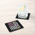 US American Flag with Bunny for Easter Day Underlägg Papper Kvadrat<br><div class="desc">US American Flag with Bunny for Easter Day</div>