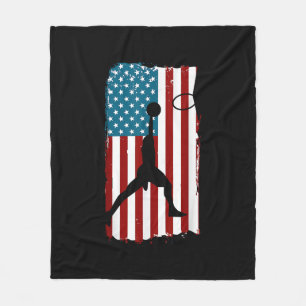 US American Flagga Basketball Patriotic Idrottsman Fleecefilt