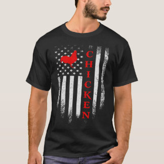US American Flagga Chicken Funny Farm Tupp T Shirt