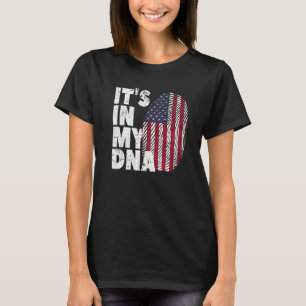 US American Flagga Det finns i mitt DNA-fingeravtr T Shirt