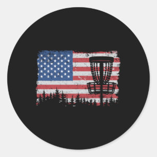 US American Flagga Disk Golf Basket Frisbee Disk G Runt Klistermärke