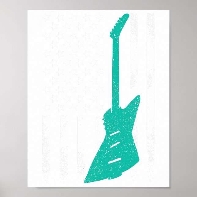 US American Flagga Electric Sten Guitar 4:e Poster (Framsidan)