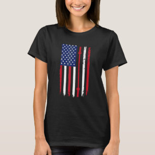 US American Flagga Fitness Gym Barbell Powerlift T Shirt