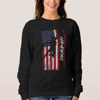 US American Flagga Handball Player Handballer Boll T Shirt