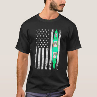 US American Flagga Kayak Sports Patriotic Kayaking T Shirt