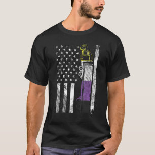 US American Flagga Lastbil Nonbinary Enby Nb Pride T Shirt