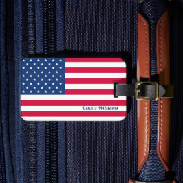 US/American Flagga | Personlig Patriotic Bagagebricka