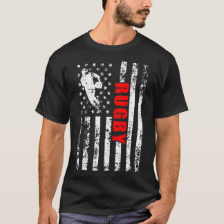 US American Flagga Rugby Patriotic Rugby T Shirt
