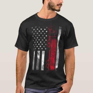 US American Flagga Semi Lastbil Driver 18 Wheeler  T Shirt