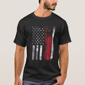 US American Flagga Semi Lastbil Driver 18 Wheeler  T Shirt
