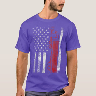 US American Flagga Semi Lastbil Driver 18 Wheeler  T Shirt
