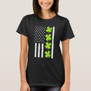 US American Flagga Shamrock St patricks day Manar T Shirt