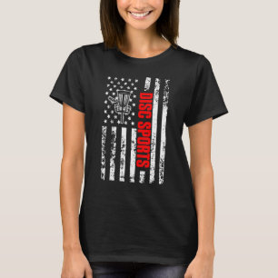 US American Flagga Sports Patriotic Disk Golf T Shirt