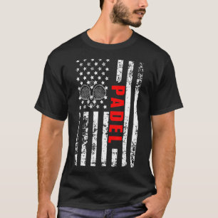 US American Flagga Sports Patriotic Padel T Shirt