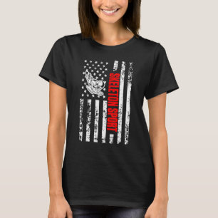 US American Flagga Sports Patriotic Skeleton Sport T Shirt
