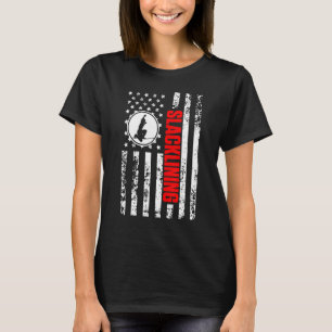 US American Flagga Sports Patriotic Slacklining T Shirt