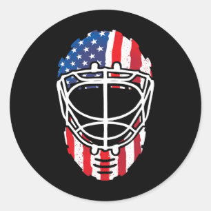 US American Flagga Vintage Hockey Goalie Mask 4th  Runt Klistermärke