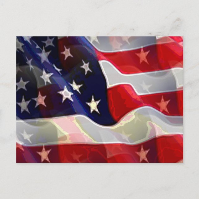 US American Flagga Vykort (Framsida)