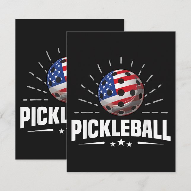 US-amerikansk flagg Pickleball-spelare Kort (Fram/baksida)