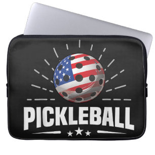 US-amerikansk flagg Pickleball-spelare Laptop Fodral