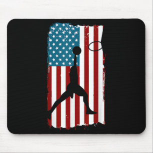 US Amerikansk Flagga Basket Patriottisk Idrottsutö Musmatta