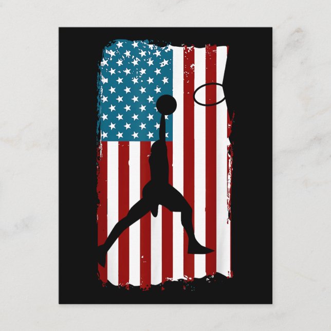US Amerikansk Flagga Basket Patriottisk Idrottsutö Tilläggskort (Framsida)