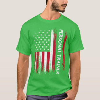 US amerikansk flagga personlig tränare fitness ins T Shirt
