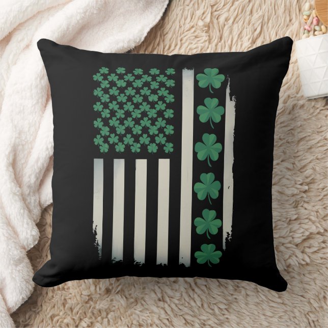 US Amerikansk Flagga Shamrocks St Patricks Day Ame Kudde (Filt)