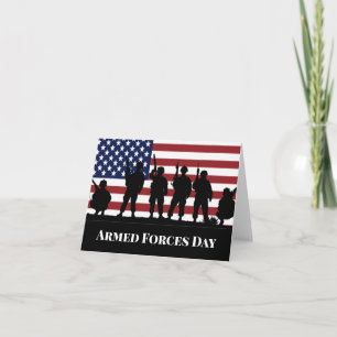 US Armed Forces Day Soldiers American Flagga Art Kort