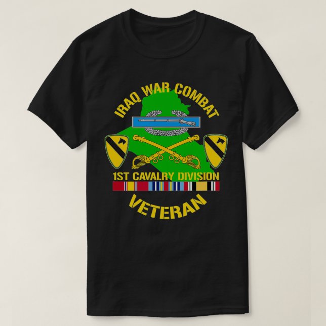 US Army 1st Cavalry Division  Iraq War OIF Combat  T Shirt (Design framsida)